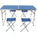 Комплект маса с 4 стола сгъваеми за къмпинг
