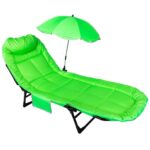 Сгъваемо походно легло-шезлонг с чадър