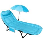 Сгъваемо походно легло-шезлонг с чадър