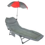 Сгъваемо походно легло-шезлонг с чадър