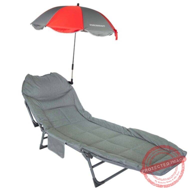 Сгъваемо походно легло-шезлонг с чадър