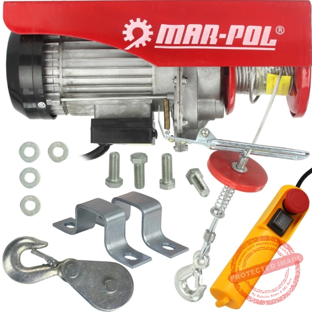 Електрическа въжена лебедка 300/600 кг 12 м 1200W MAR‑POL - Beroz Tools Електрическа въжена лебедка 300/600 кг 12 м 1200W MAR‑POL