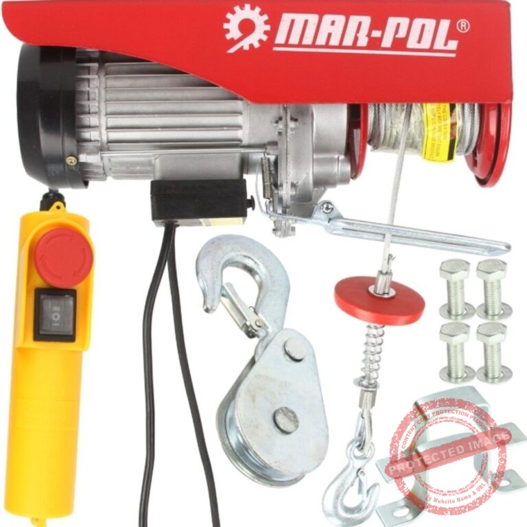 Електрическа въжена лебедка 400/800 кг 12 м 1300W MAR‑POL – строителна телфер лебедка