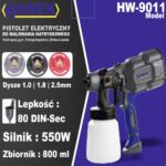 Електрически пистолет за боядисване HAWEK HW‑9011 – 550W, 800 мл, 3 дюзи
